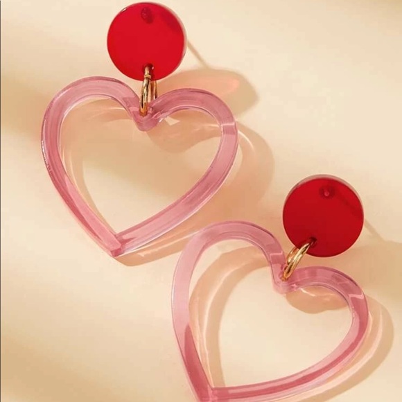 🔲heart shape earrings 🔲 - Picture 2 of 6